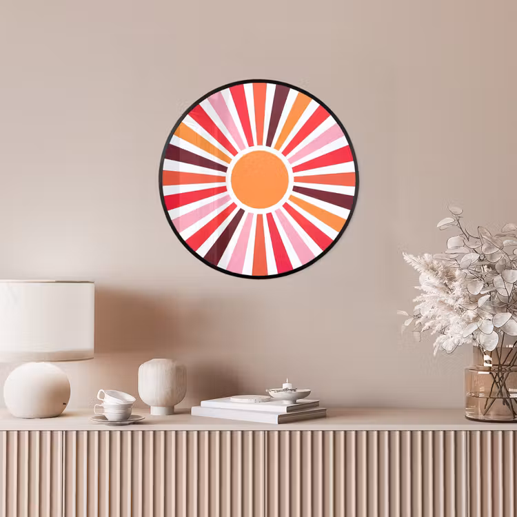Photo Frame Round - Sun - Rays - Abstract - Colorful — 4