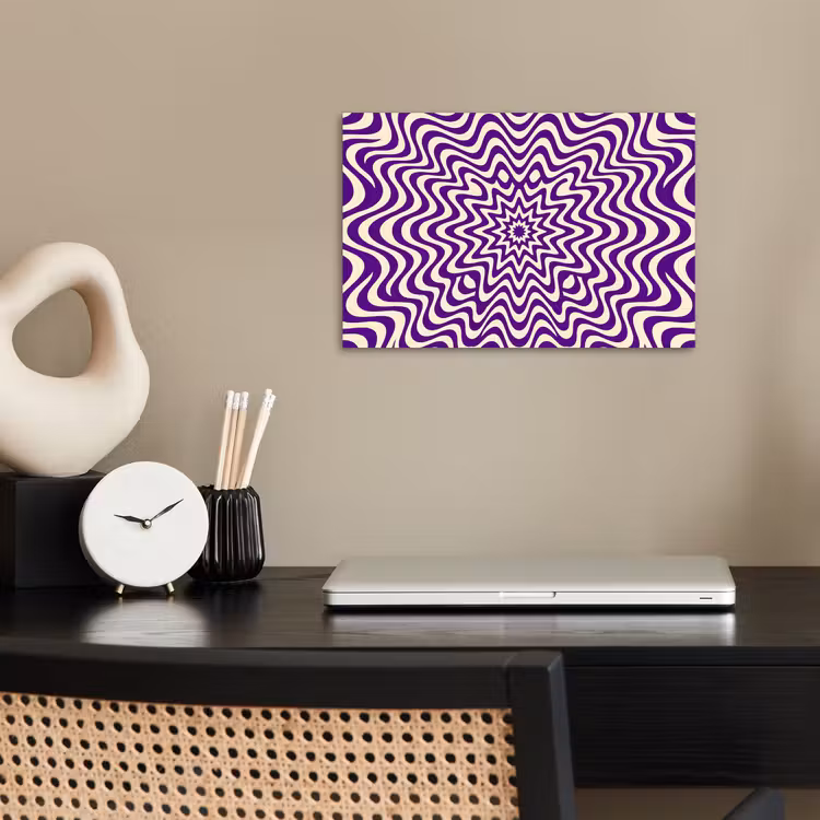 Poster - Abstract - Waves - Optical - Modern - Purple — 2