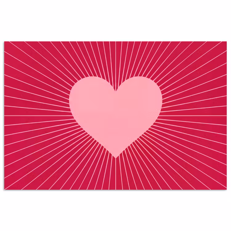 Poster - Heart - Rays - Love - Abstract - Pink — 1