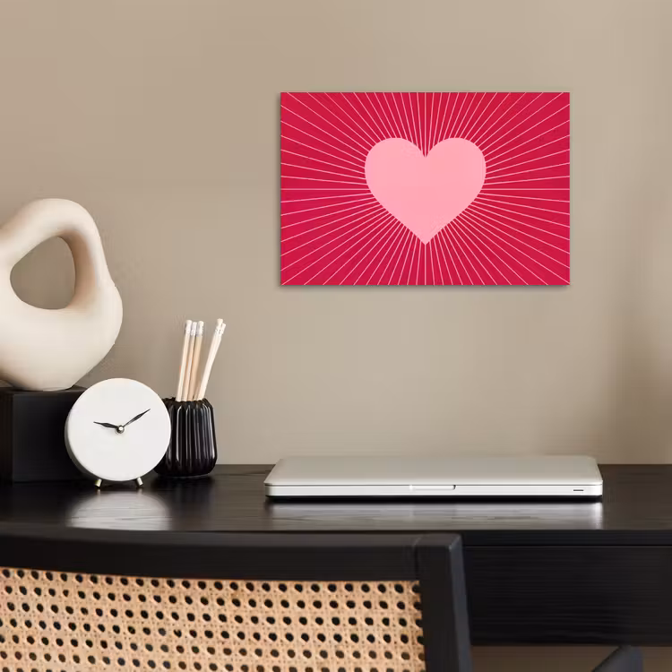 Poster - Heart - Rays - Love - Abstract - Pink — 2