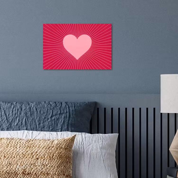 Poster - Heart - Rays - Love - Abstract - Pink — 3