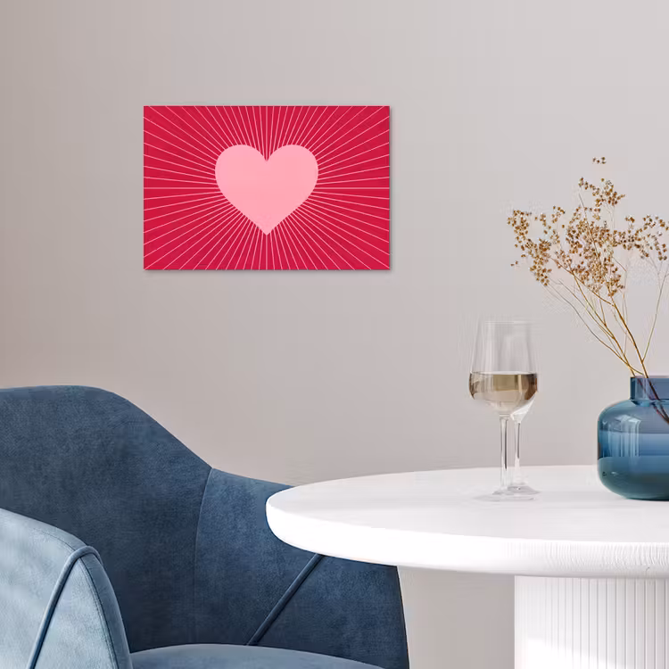 Poster - Heart - Rays - Love - Abstract - Pink — 4