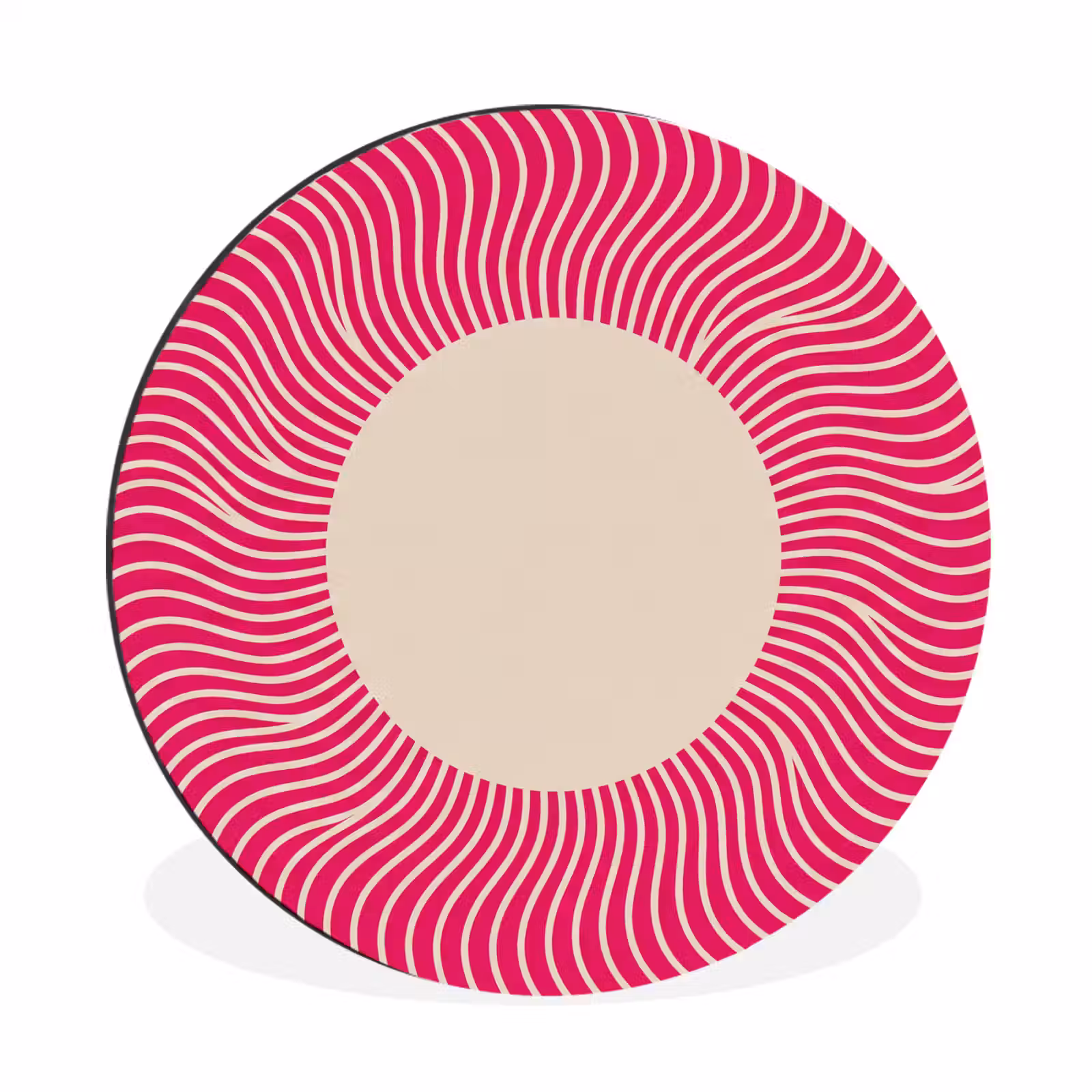 Wall circle - Aluminum - Abstract - Pattern - Pink — 1