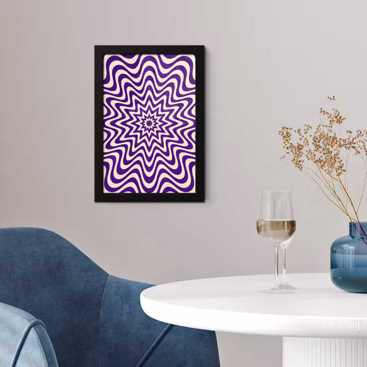 Framed Prints - Abstract - Waves - Optical - Modern - Purple — 4