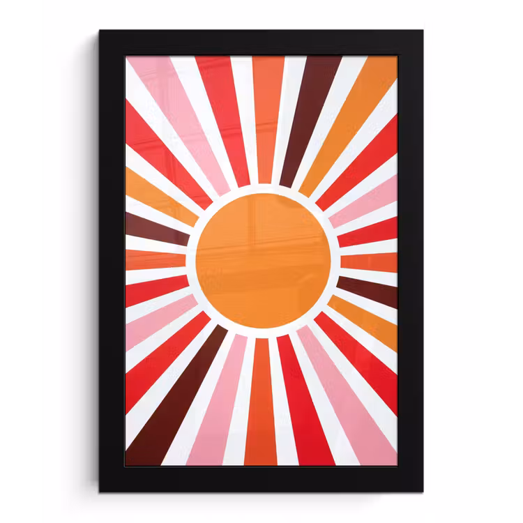 Framed Prints - Sun - Rays - Abstract - Colorful — 1