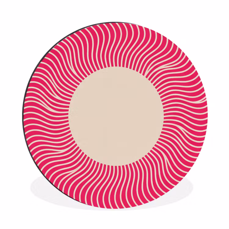 Wall circle - Aluminum - Abstract - Pattern - Pink — 1