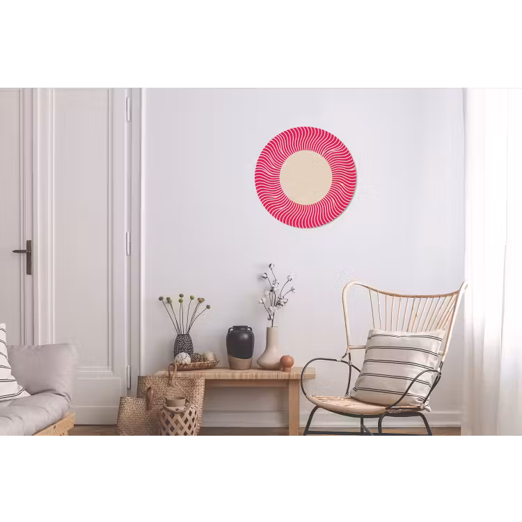 Wall circle - Aluminum - Abstract - Pattern - Pink — 2