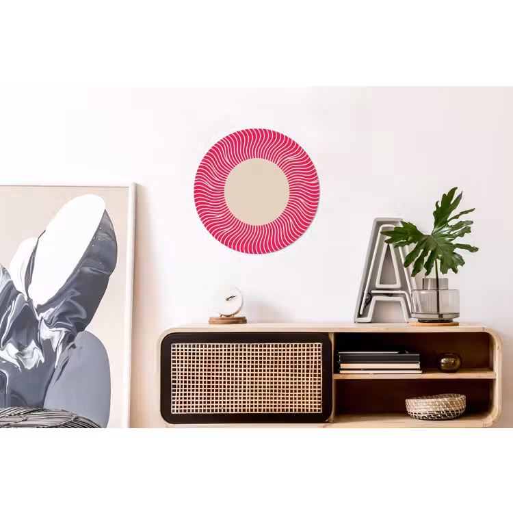 Wall circle - Aluminum - Abstract - Pattern - Pink — 3