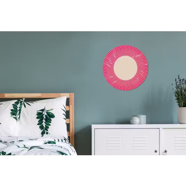 Wall circle - Aluminum - Abstract - Pattern - Pink — 4
