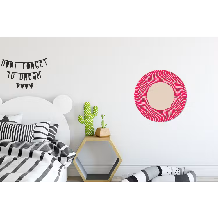 Wall circle - Aluminum - Abstract - Pattern - Pink — 5