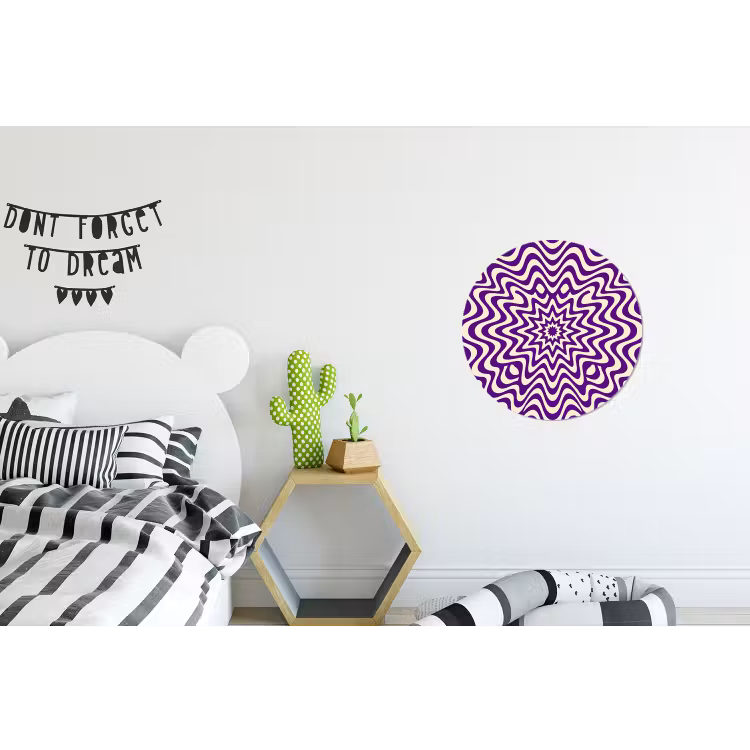 Wall circle - Aluminum - Abstract - Waves - Optical - Modern - Purple — 5
