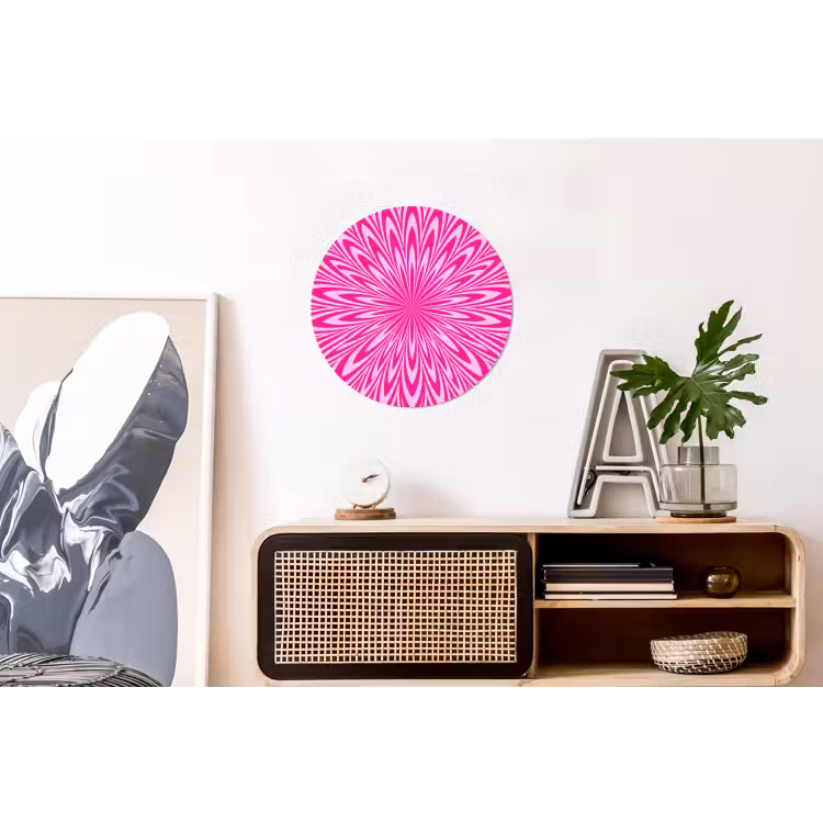 Wall circle - Aluminum - Pattern - Optical - Pink — 3
