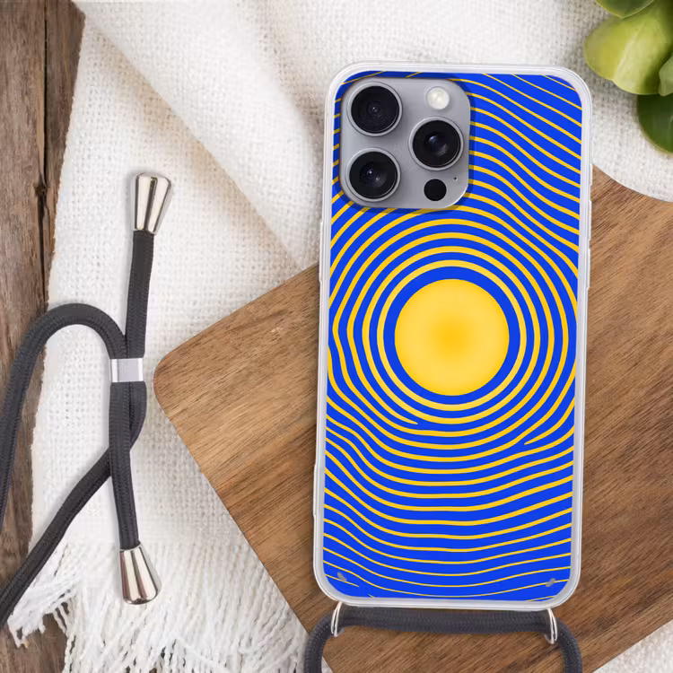 Phone case crossbody - Abstract Pattern - Blue — 3