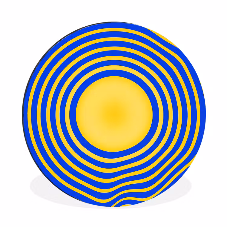 Wall circle - Aluminum - Abstract Pattern - Blue — 1