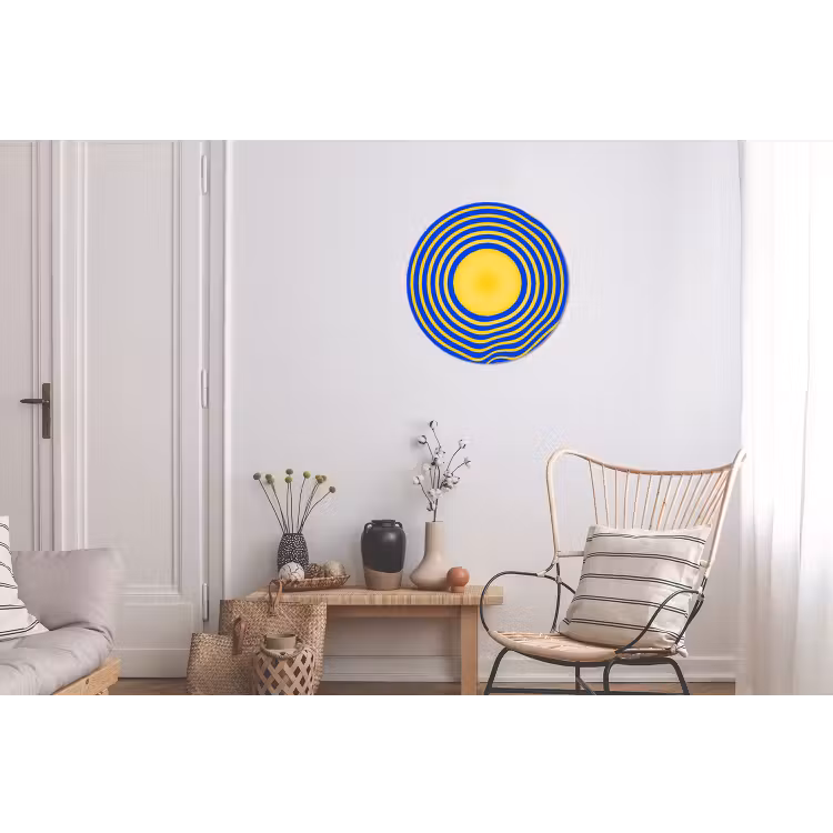 Wall circle - Aluminum - Abstract Pattern - Blue — 2
