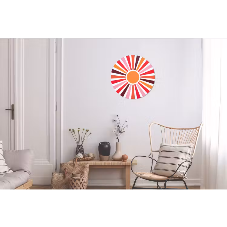 Wall circle - Aluminum - Sun - Rays - Abstract - Colorful — 2