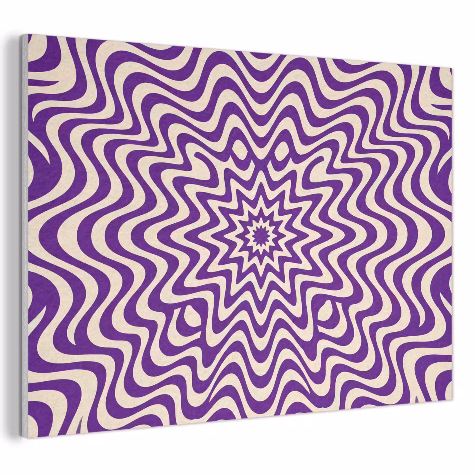 Acoustic Panel - Abstract - Waves - Optical - Modern - Purple — 1