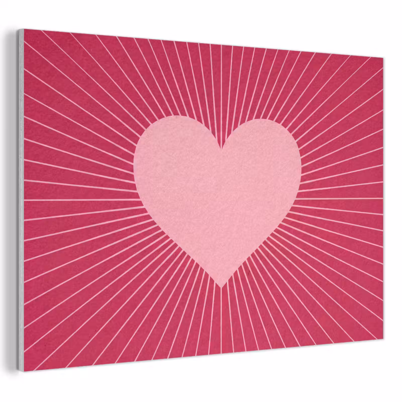 Acoustic Panel - Heart - Rays - Love - Abstract - Pink — 1