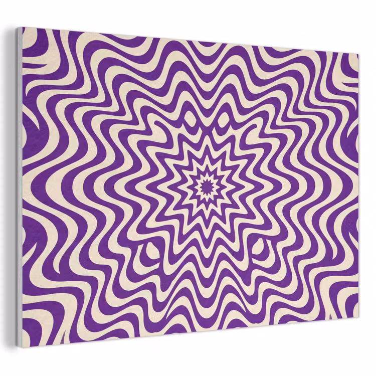 Acoustic Panel - Abstract - Waves - Optical - Modern - Purple — 1