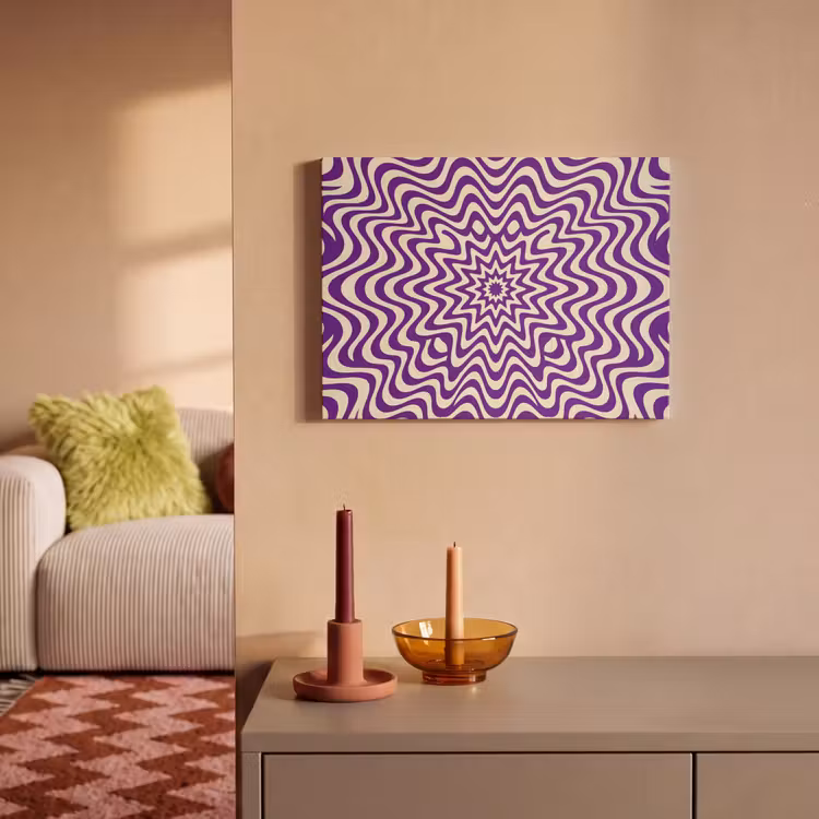 Acoustic Panel - Abstract - Waves - Optical - Modern - Purple — 2