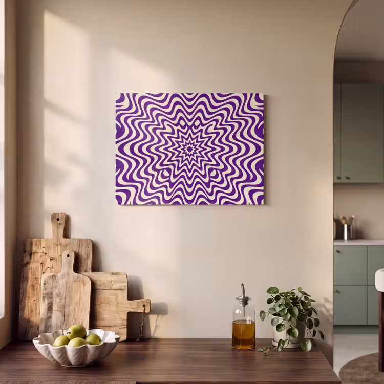 Acoustic Panel - Abstract - Waves - Optical - Modern - Purple — 3