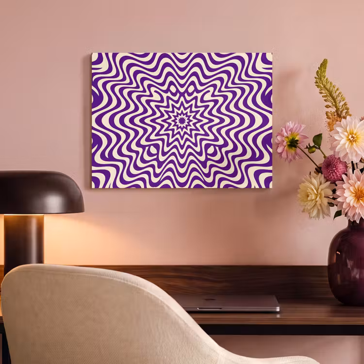 Acoustic Panel - Abstract - Waves - Optical - Modern - Purple — 4