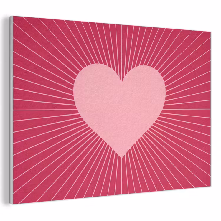 Acoustic Panel - Heart - Rays - Love - Abstract - Pink — 1