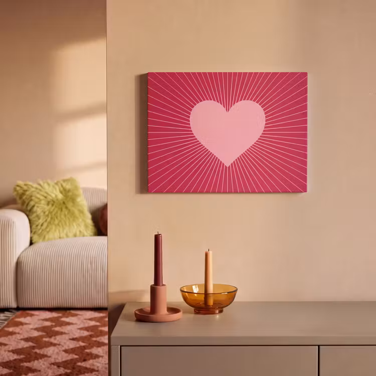 Acoustic Panel - Heart - Rays - Love - Abstract - Pink — 2