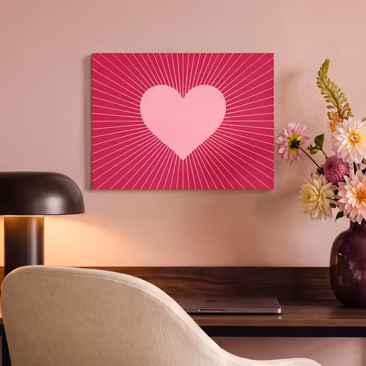 Acoustic Panel - Heart - Rays - Love - Abstract - Pink — 4