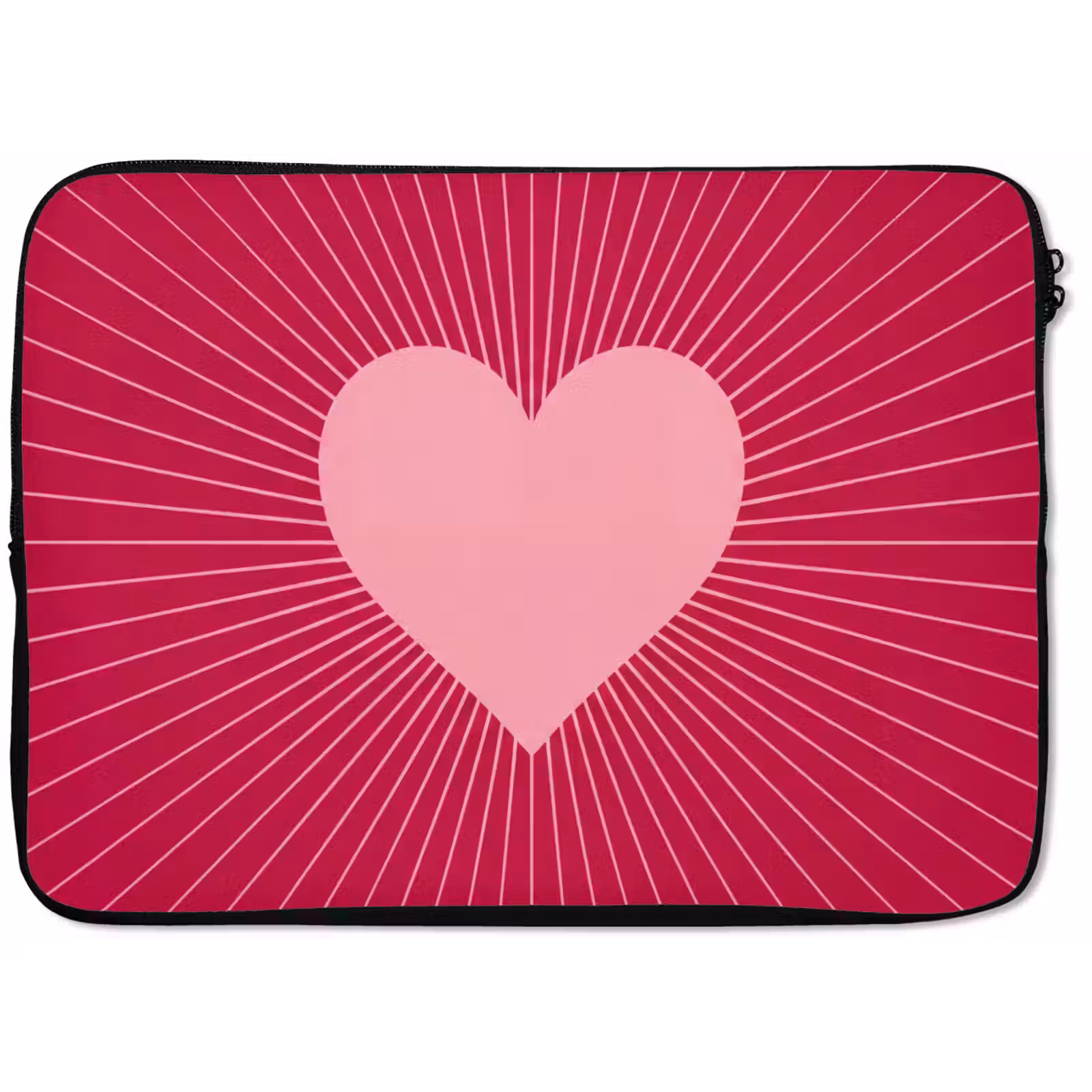 Laptop Sleeve - Heart - Rays - Love - Abstract - Pink — 1