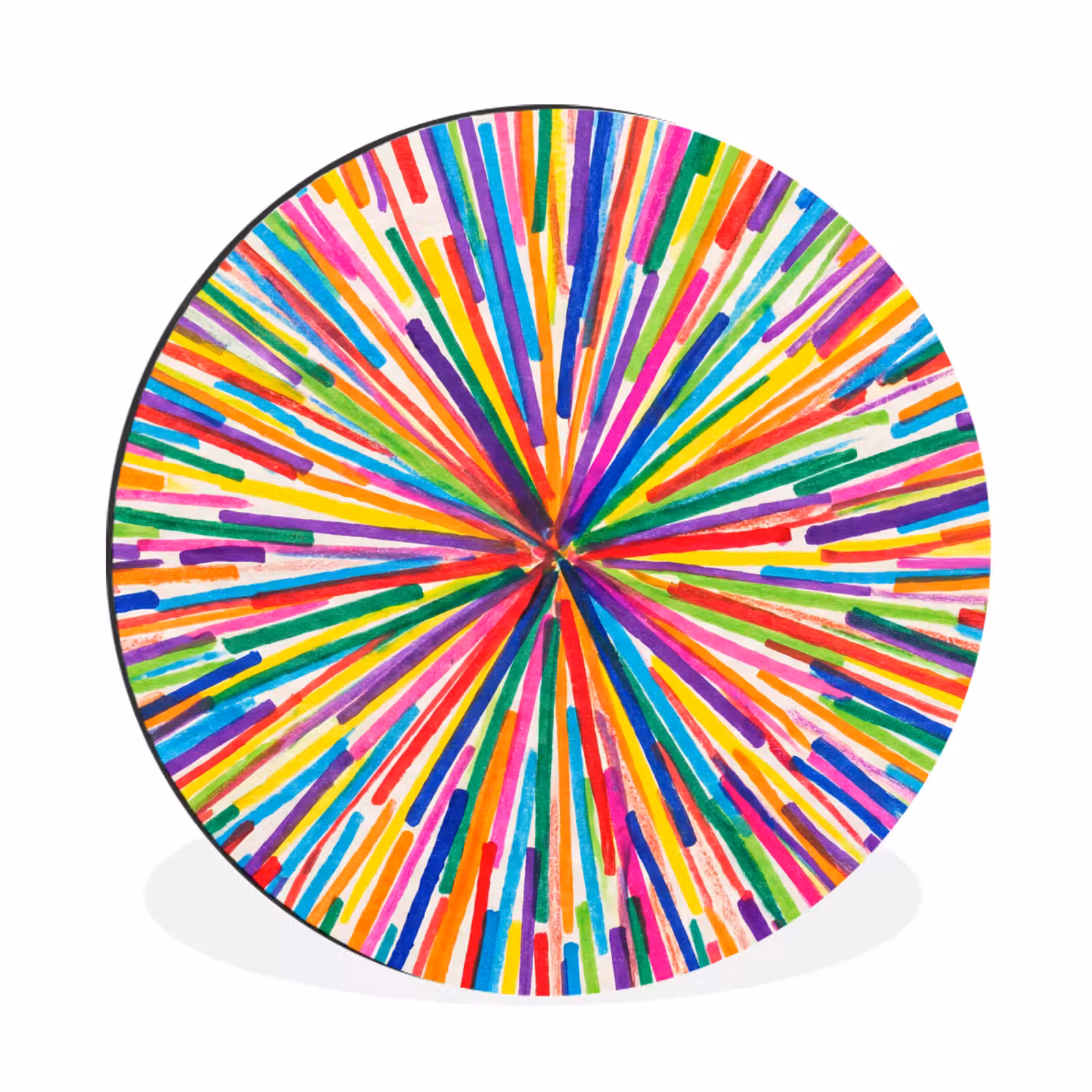 Wall circle - Aluminum - Lines - Colorful - Abstract — 1