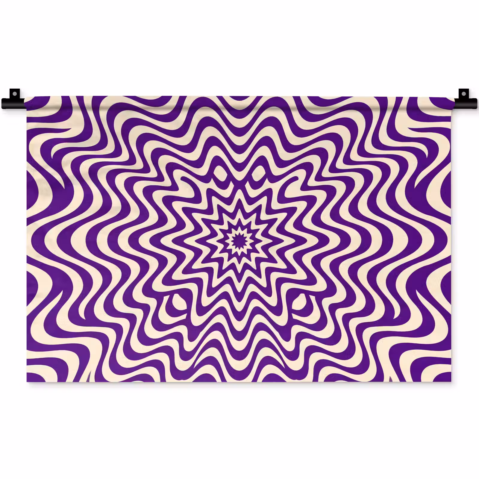 Wall Hanging - Abstract - Waves - Optical - Modern - Purple — 1