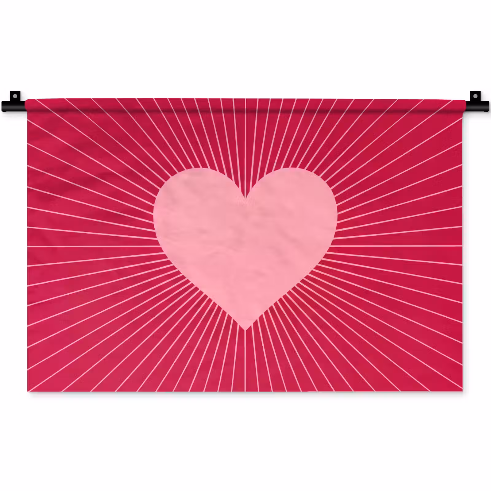 Wall Hanging - Heart - Rays - Love - Abstract - Pink — 1