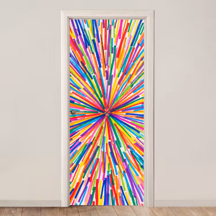 Door sticker - Lines - Colorful - Abstract — 1