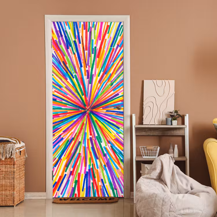 Door sticker - Lines - Colorful - Abstract — 2