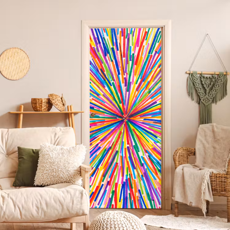 Door sticker - Lines - Colorful - Abstract — 3