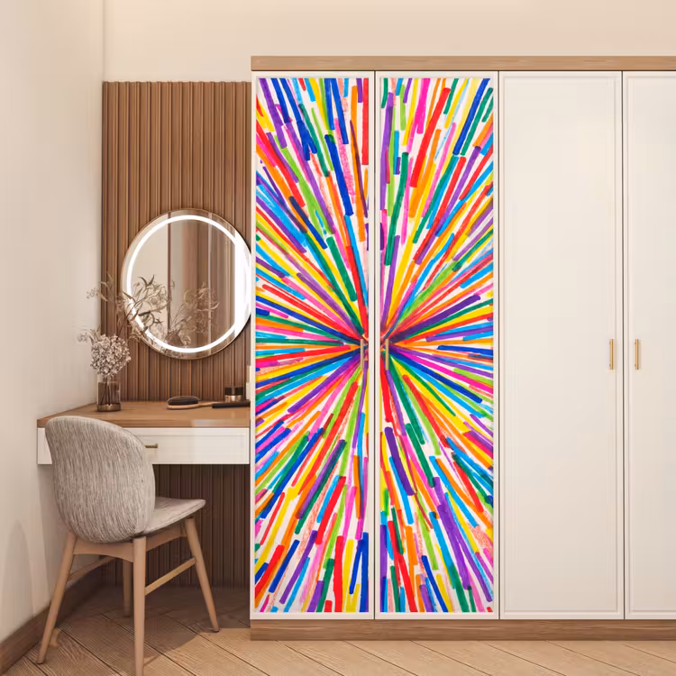 Door sticker - Lines - Colorful - Abstract — 4
