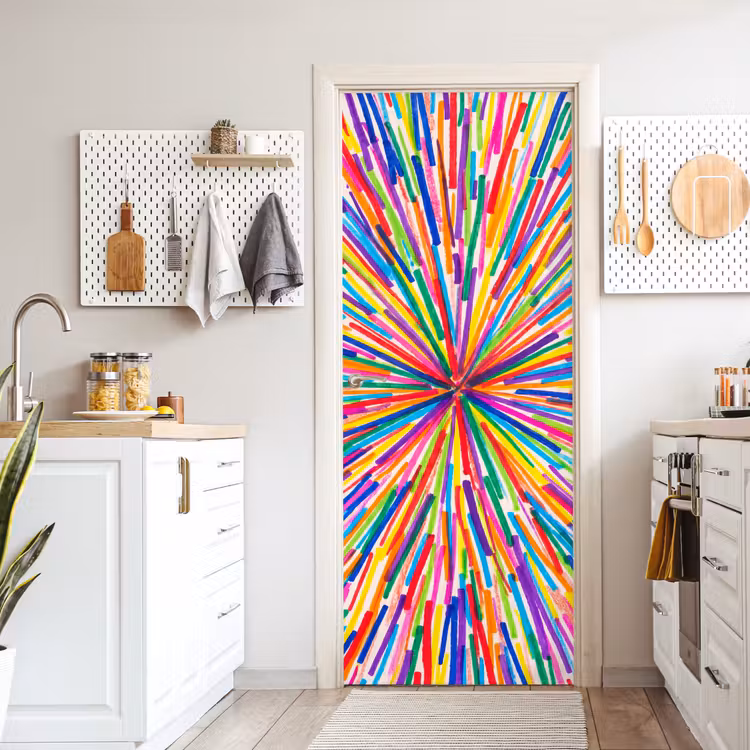 Door sticker - Lines - Colorful - Abstract — 6