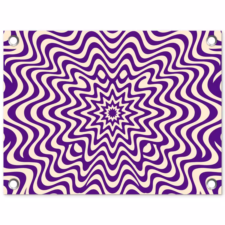 Garden Poster - Abstract - Waves - Optical - Modern - Purple — 1