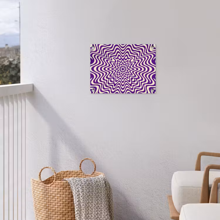 Garden Poster - Abstract - Waves - Optical - Modern - Purple — 3