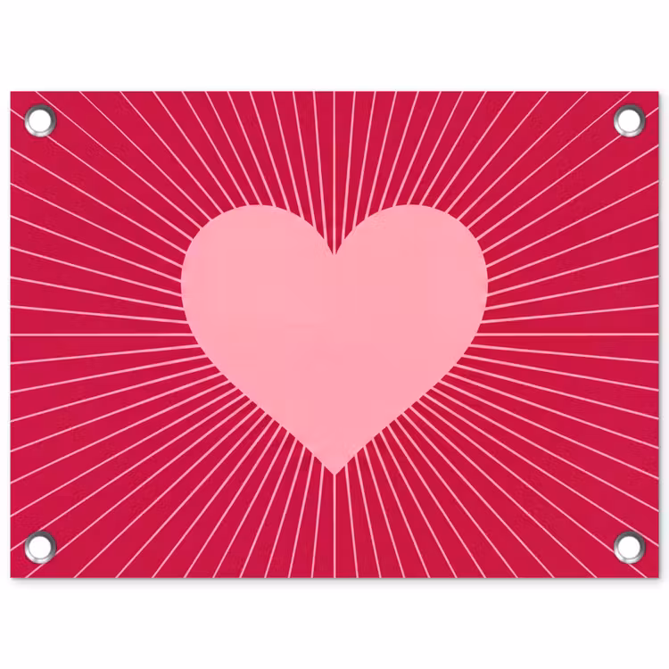 Garden Poster - Heart - Rays - Love - Abstract - Pink — 1