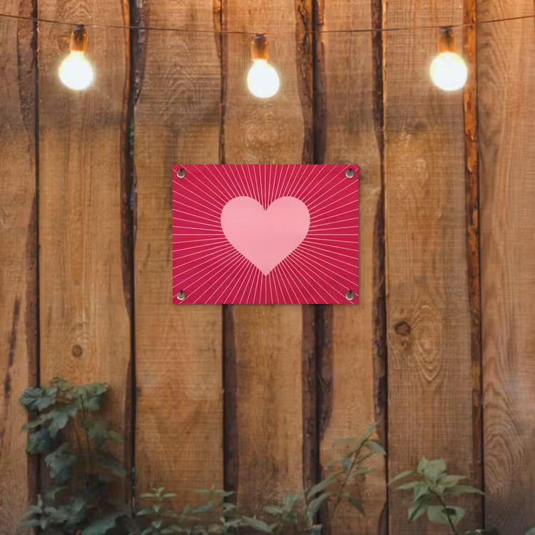 Garden Poster - Heart - Rays - Love - Abstract - Pink — 2