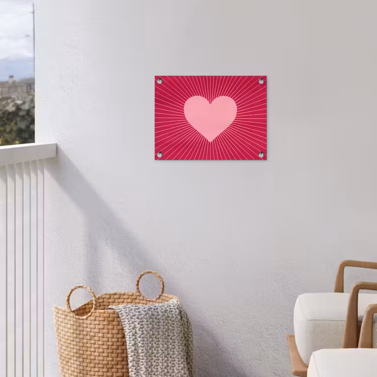 Garden Poster - Heart - Rays - Love - Abstract - Pink — 3