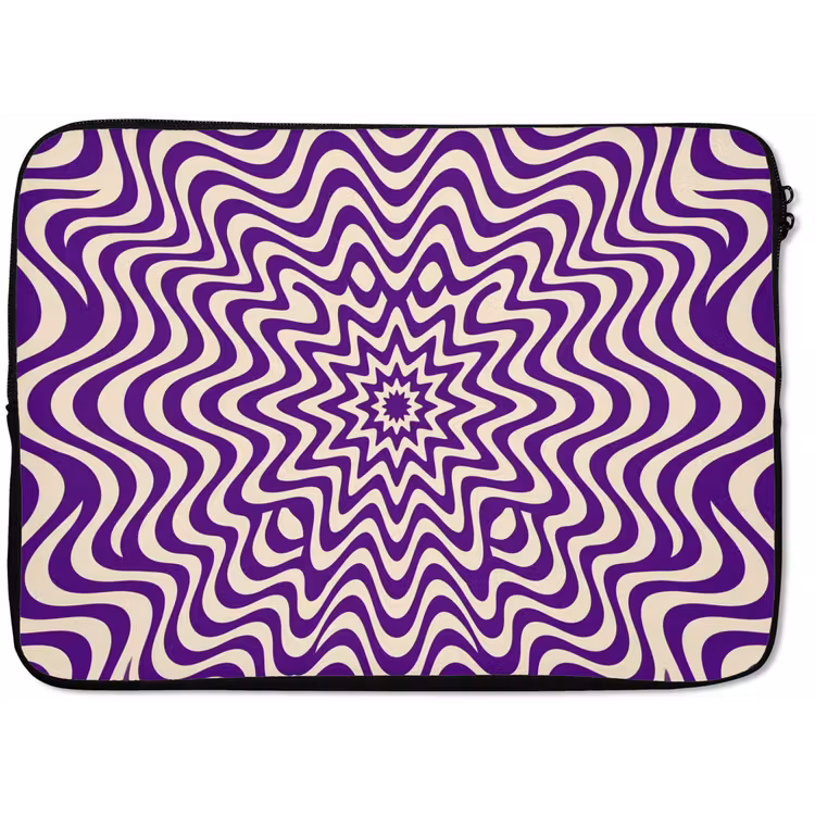 Laptop Sleeve - Abstract - Waves - Optical - Modern - Purple — 1