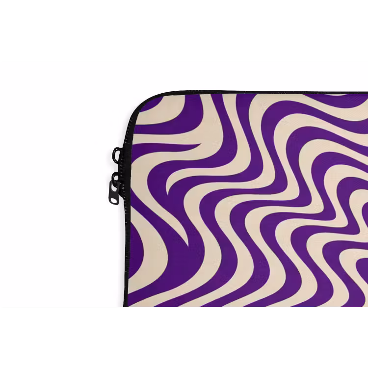Laptop Sleeve - Abstract - Waves - Optical - Modern - Purple — 5