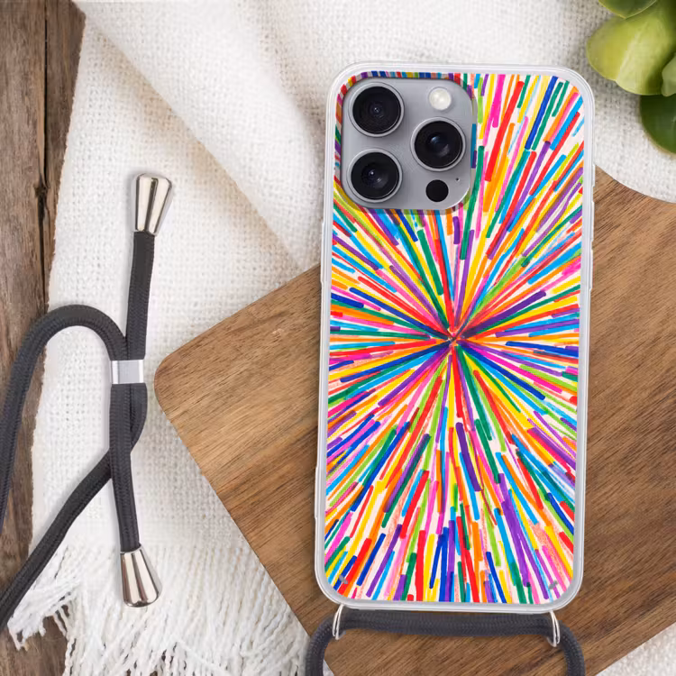 Phone case crossbody - Lines - Colorful - Abstract — 3