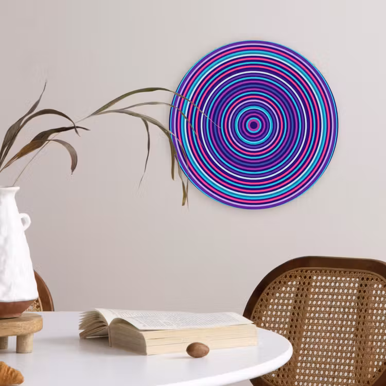Wall circle - Glass - Abstract - Circles - Colorful — 4