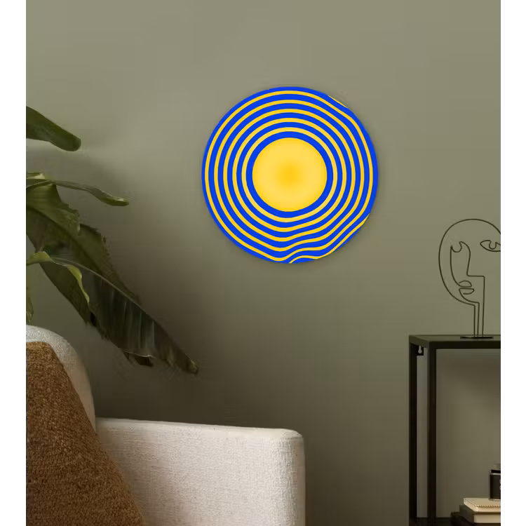 Wall circle - Glass - Abstract Pattern - Blue — 3