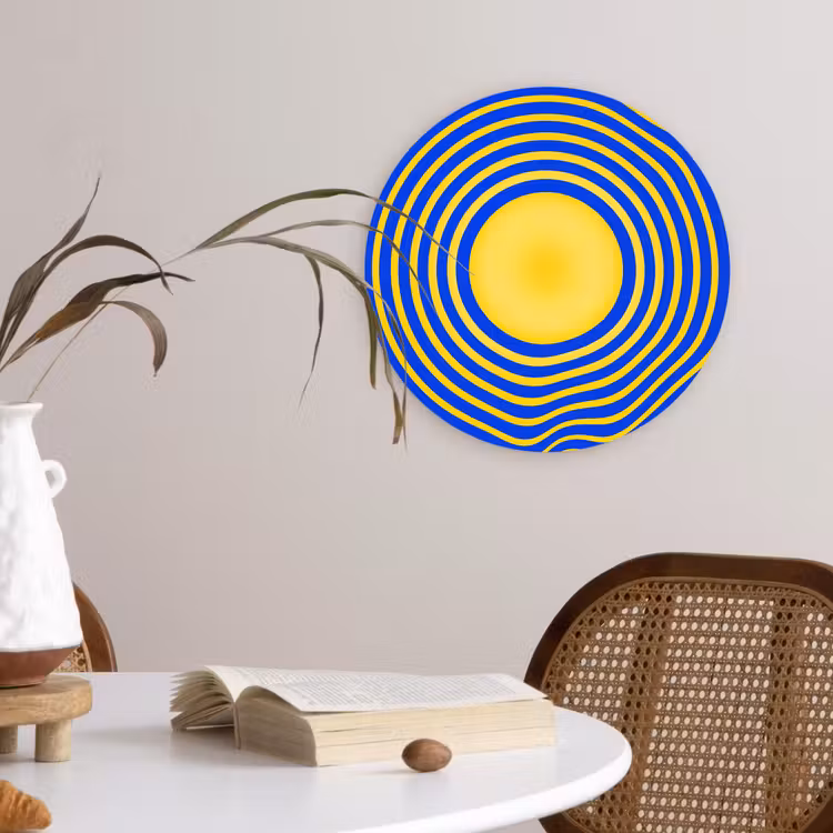 Wall circle - Glass - Abstract Pattern - Blue — 4