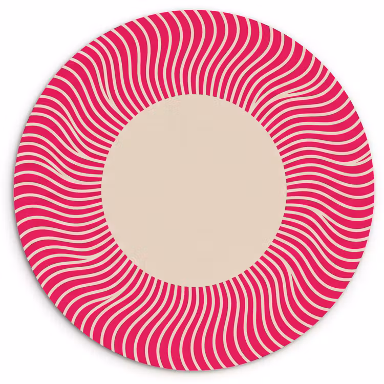 Wall circle - Glass - Abstract - Pattern - Pink — 1